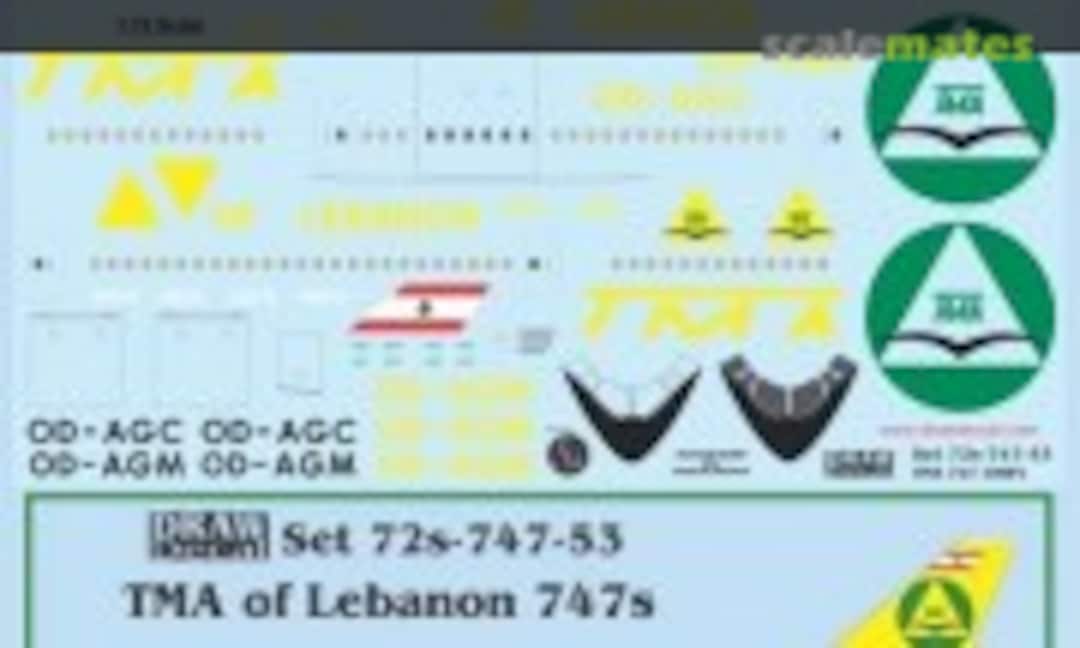1:72 TMA of Lebanon 747-100SFs (Draw Decal 72-747-53) 72-747-53