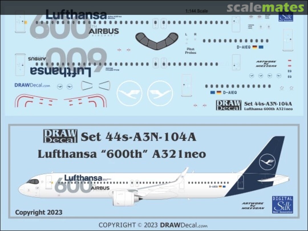 Boxart Lufthansa Airbus A321neo 600th Airbus Aircraft 44-A3N-104A Draw Decal Boxart Lufthansa Airbus A321neo 600th Airbus Aircraft 44-A3N-104A Draw Decal