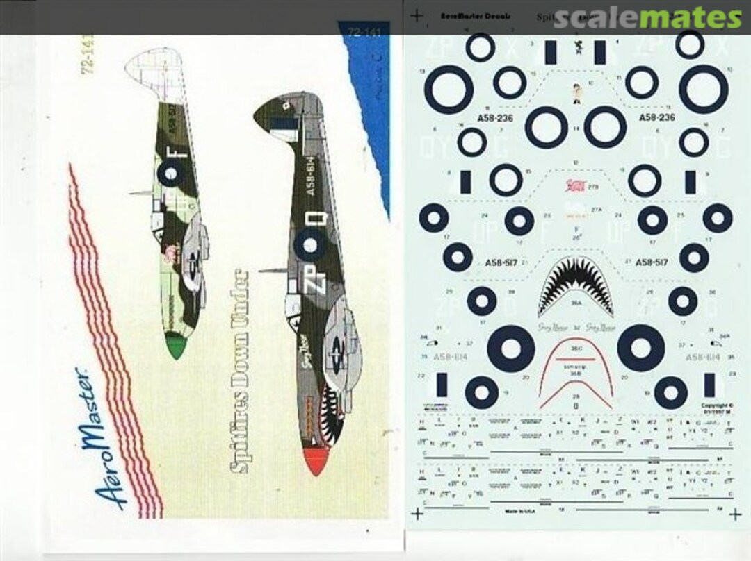 Boxart Spitfires Down Under 72-141 AeroMaster Boxart Spitfires Down Under 72-141 AeroMaster