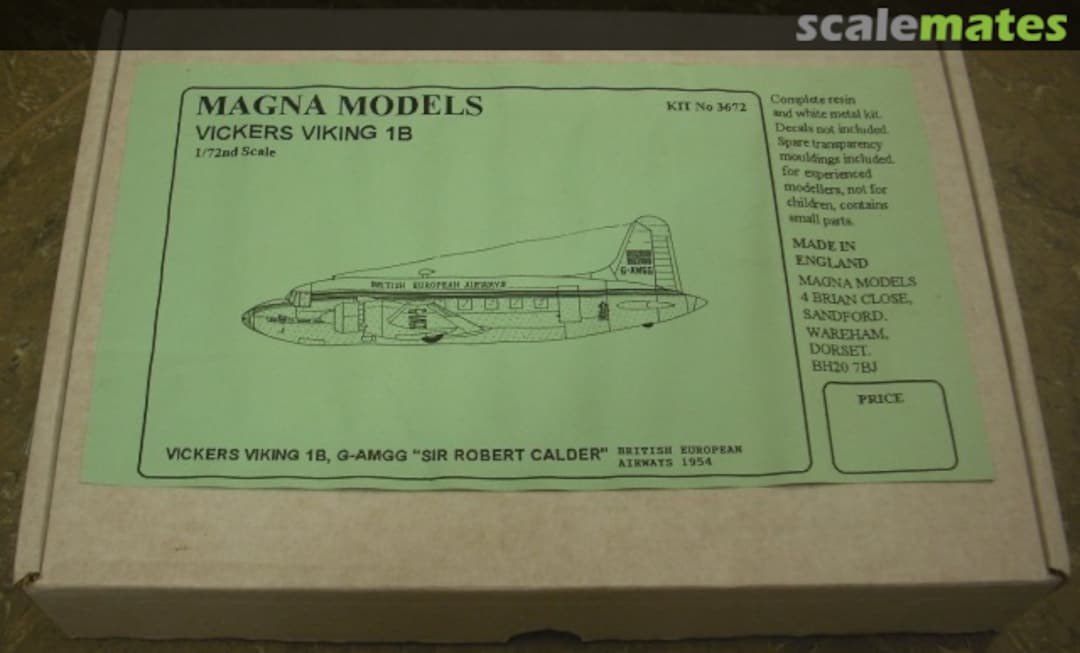 Boxart Vickers Viking 1B 3672 Magna Models Boxart Vickers Viking 1B 3672 Magna Models