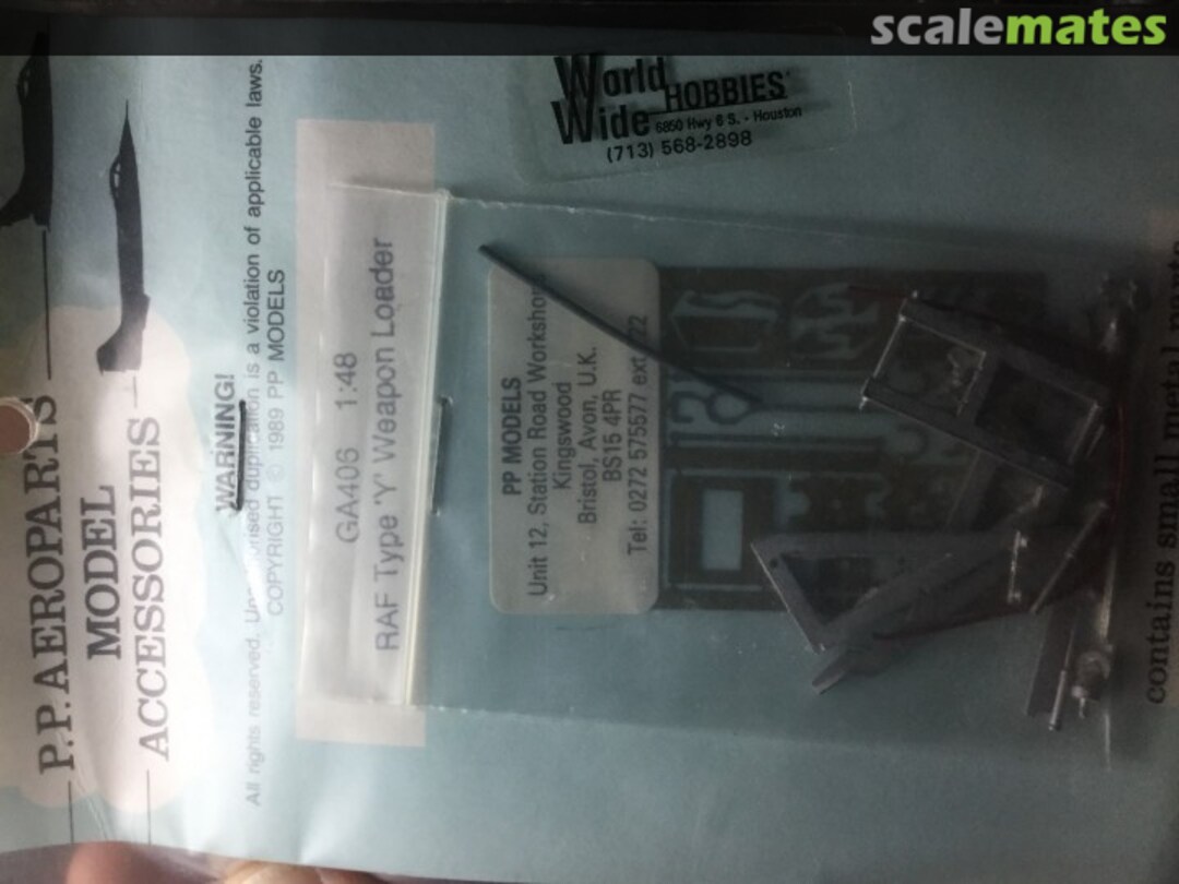 Boxart RAF Type ‘Y’ Weapons Loader GA406 P.P. Aeroparts Boxart RAF Type ‘Y’ Weapons Loader GA406 P.P. Aeroparts