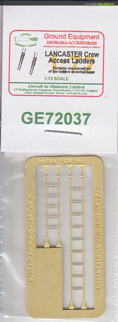 Boxart Lancaster Crew Access Ladders GE72037 Aircraft In Miniature Ltd Boxart Lancaster Crew Access Ladders GE72037 Aircraft In Miniature Ltd