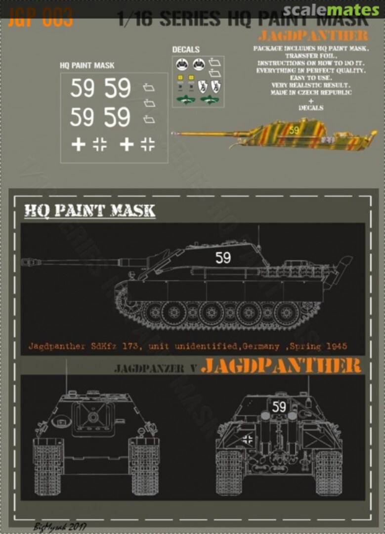 Boxart Jagdpanther unidentified unit Germany spring 1945 Paint Mask JGP 003 HQ-Masks Boxart Jagdpanther unidentified unit Germany spring 1945 Paint Mask JGP 003 HQ-Masks