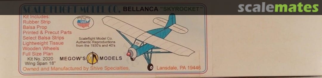 Boxart Bellanca Skyrocket 2020 Scale Flight Model Co. Boxart Bellanca Skyrocket 2020 Scale Flight Model Co.