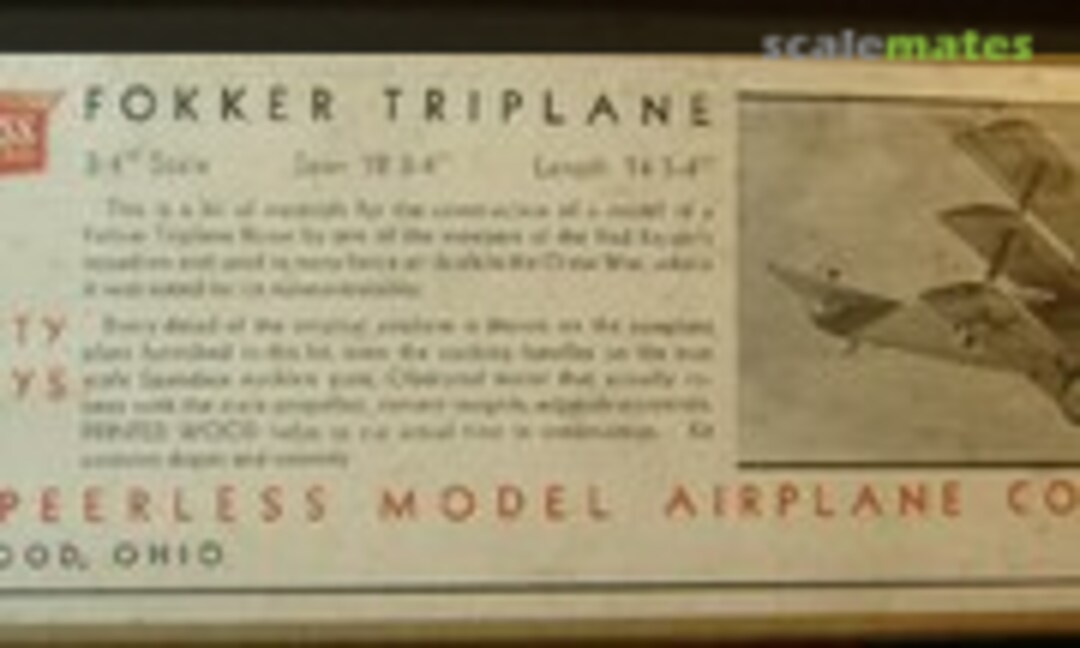 1:24 Fokker Dr.1 Triplane (Peerless Model Airplane Company )