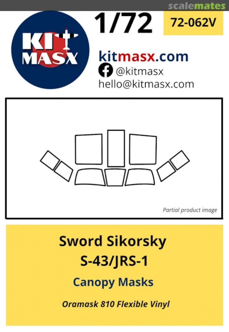 Boxart Sikorsky S-43/JRS-1 Canopy Masks 72-062V Kit Masx Boxart Sikorsky S-43/JRS-1 Canopy Masks 72-062V Kit Masx