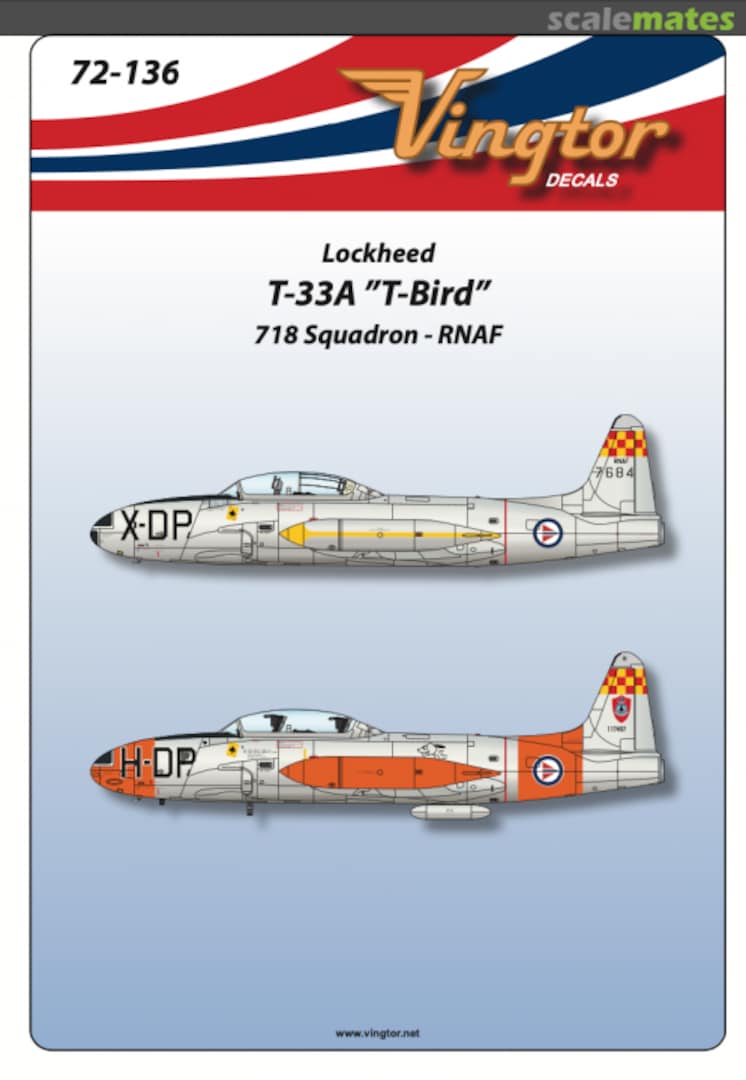 Boxart T-33A ”T-Bird” 72-136 Vingtor Decals Boxart T-33A ”T-Bird” 72-136 Vingtor Decals