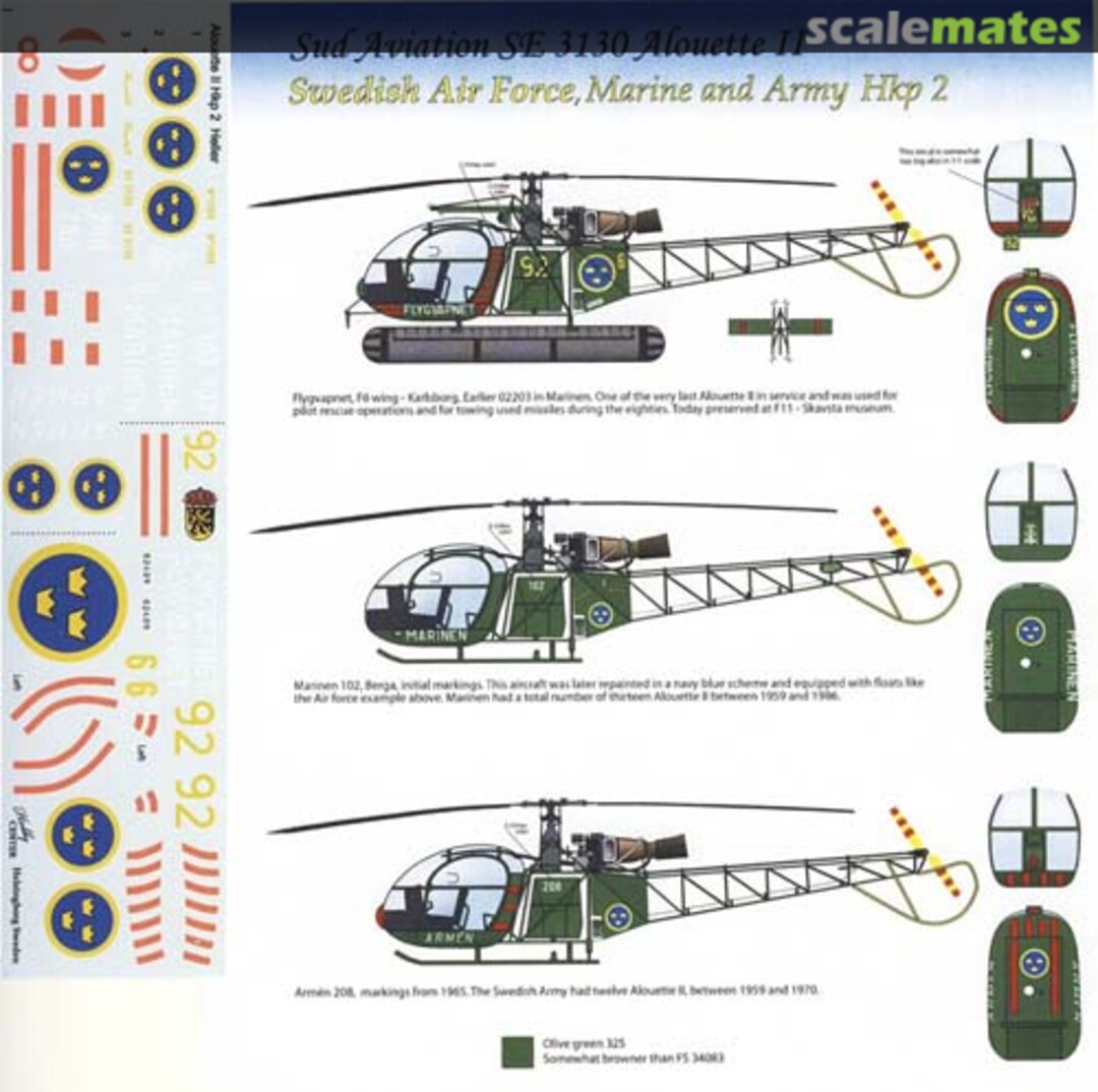 Boxart Sud Aviation SE 3130 Alouette II HC 050 HC Decals Boxart Sud Aviation SE 3130 Alouette II HC 050 HC Decals