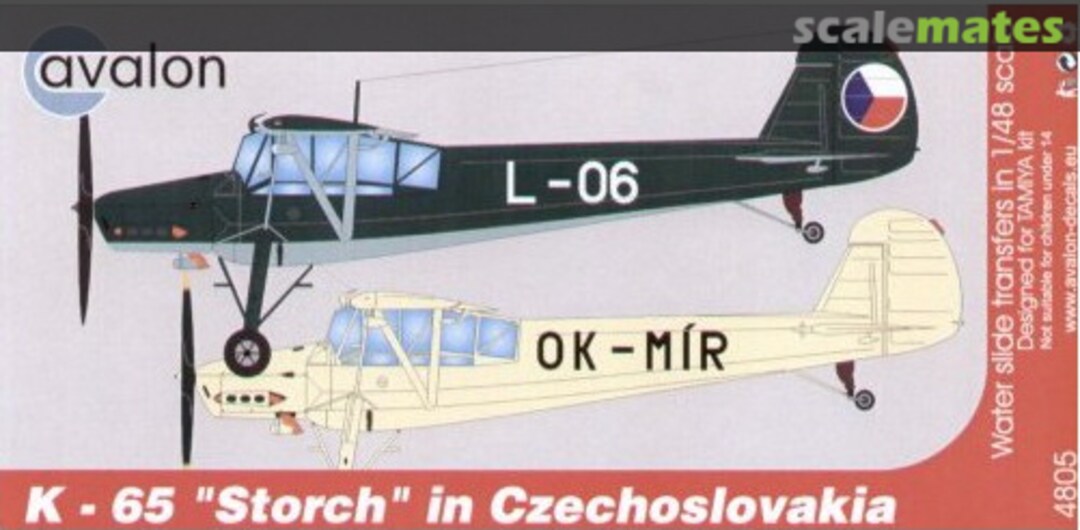 Boxart K-65 Storch in Czechoslovakia 4805 Avalon Decals Boxart K-65 Storch in Czechoslovakia 4805 Avalon Decals