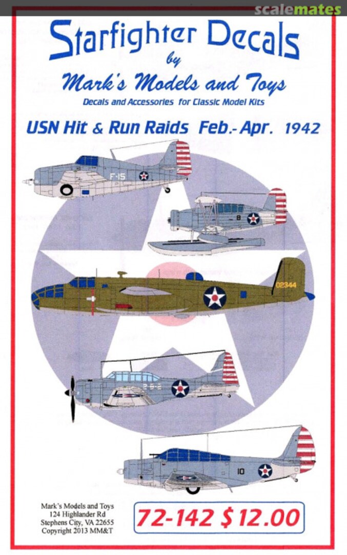 Boxart USN Hit & Run Raids 72-142 Starfighter Decals Boxart USN Hit & Run Raids 72-142 Starfighter Decals