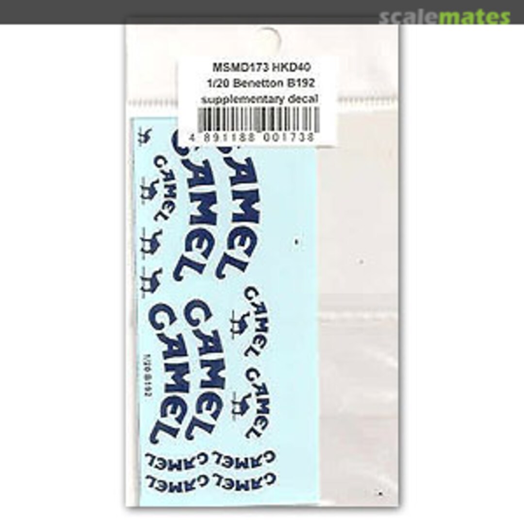 Boxart Benetton B192 Supplementary Decals (Camel) for Tamiya kit MSMD173 MSM Creation