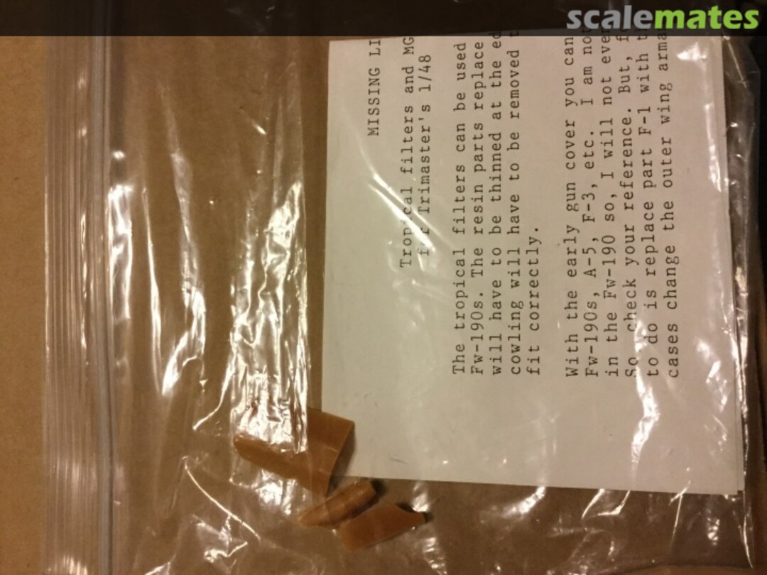 Boxart Fw 190 MG17 and tropical filters Na Missing Link Models Boxart Fw 190 MG17 and tropical filters Na Missing Link Models