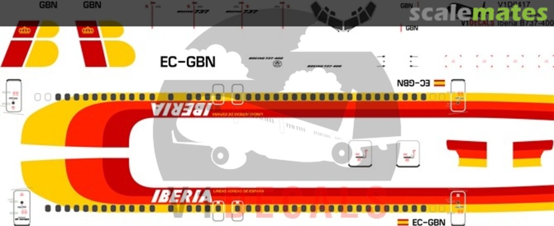 Boxart Iberia Boeing 737-400 V1D0417-144 V1 Decals Boxart Iberia Boeing 737-400 V1D0417-144 V1 Decals