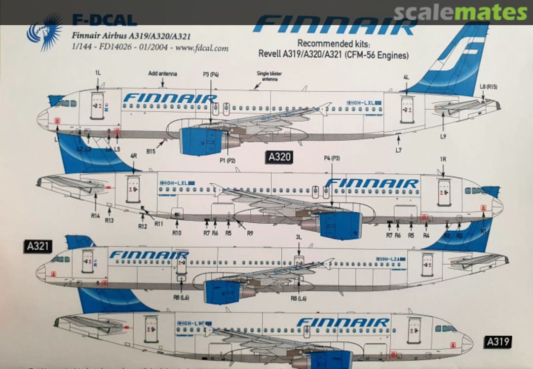 Boxart Finnair Airbus A319/A320/A321 FD14026 F-DCAL Boxart Finnair Airbus A319/A320/A321 FD14026 F-DCAL