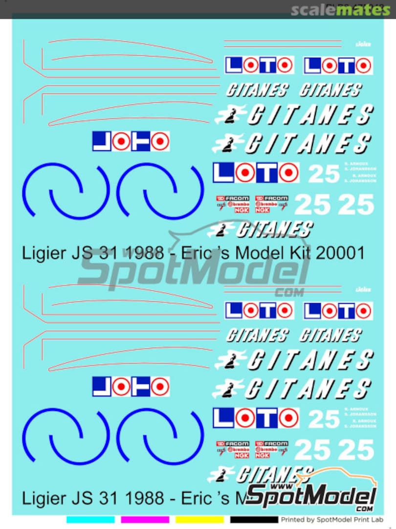 Boxart Ligier JS31 25 Team sponsored by Gitanes PLB2-475042 Print Lab Decals