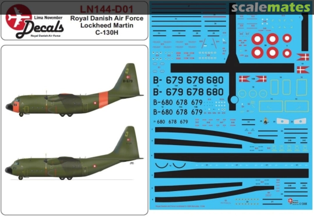 Boxart C-130H Hercules dänische Luftwaffe (frühes Finish) LN144-D01 Lima November Decals Boxart C-130H Hercules dänische Luftwaffe (frühes Finish) LN144-D01 Lima November Decals