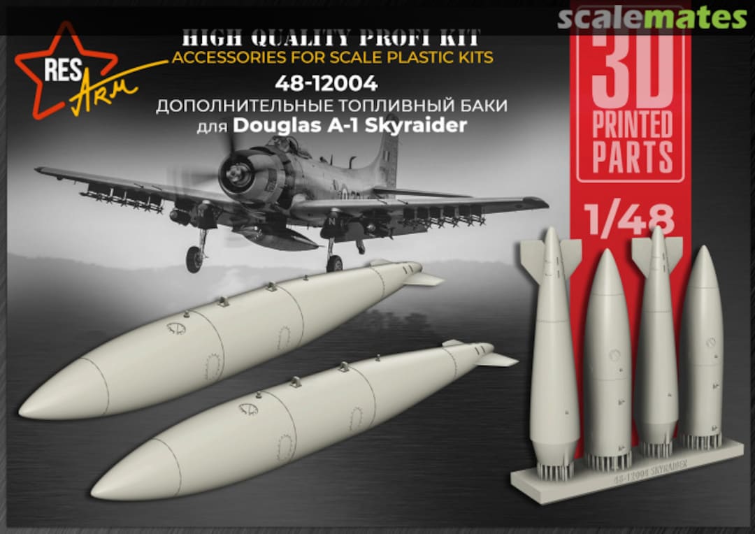 Boxart Extra Fuel Tanks for Douglas A-1 Skyraider 48-12004 RESArm Boxart Extra Fuel Tanks for Douglas A-1 Skyraider 48-12004 RESArm