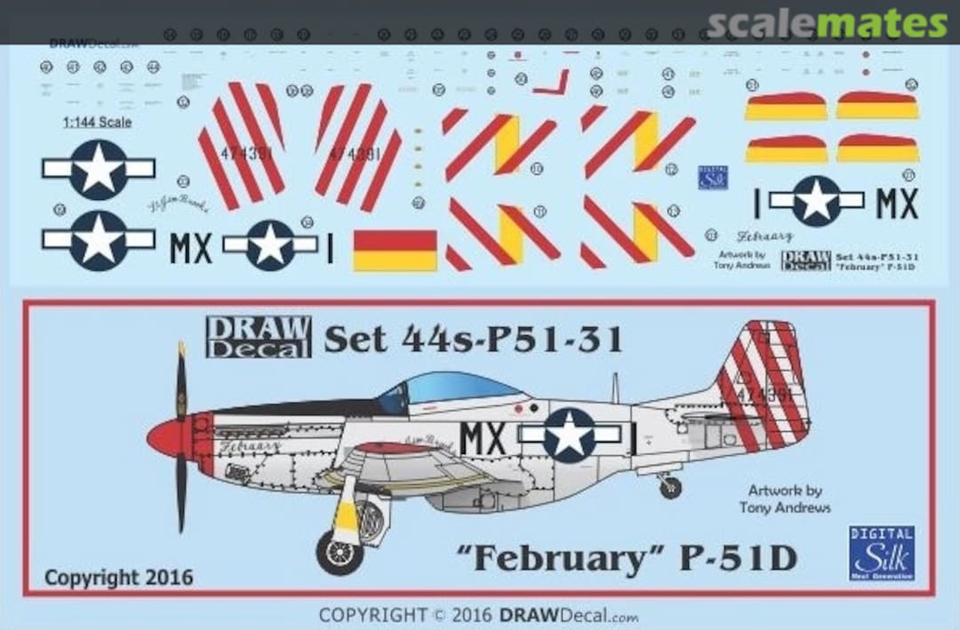 Boxart P-51D “February” 44-P51-31 Draw Decal Boxart P-51D “February” 44-P51-31 Draw Decal