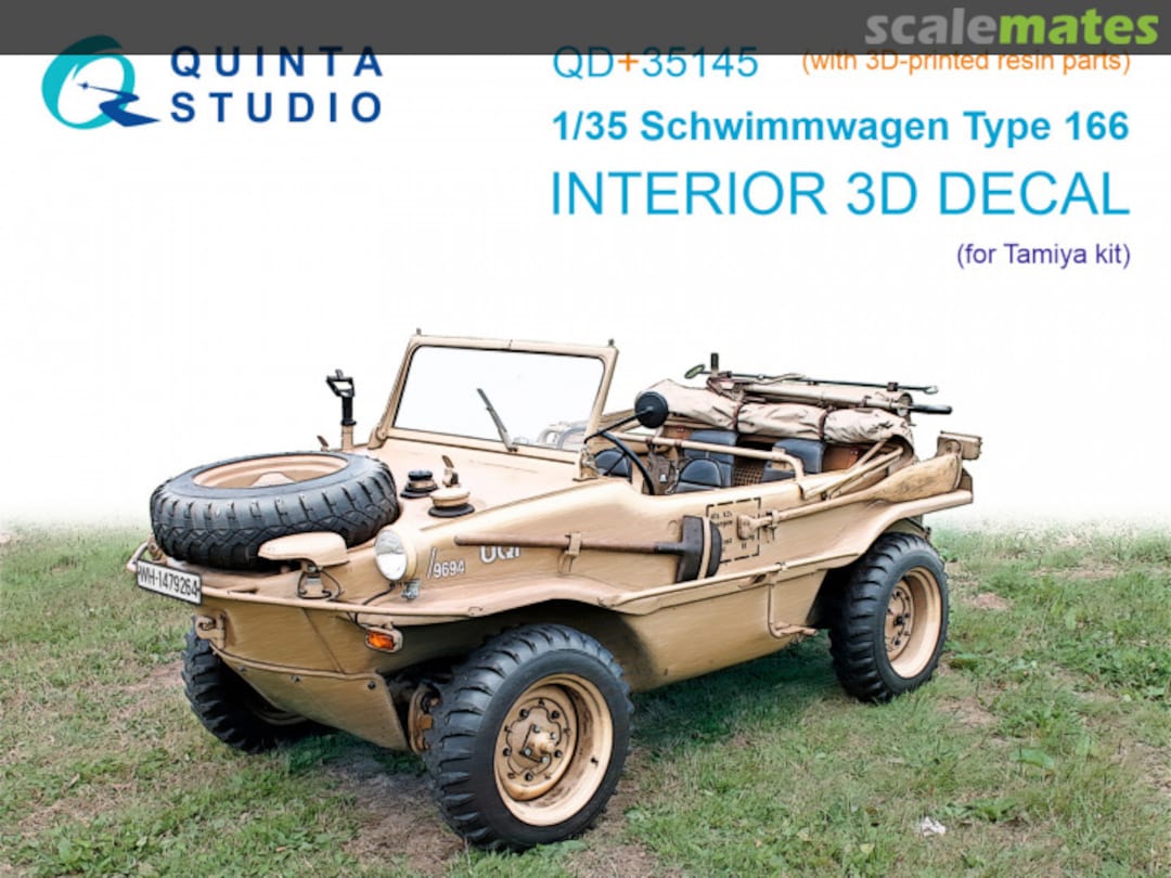 Boxart Schwimmwagen type 166 interior 3D decals (with 3D-printed resin parts) QD+35145 Quinta Studio