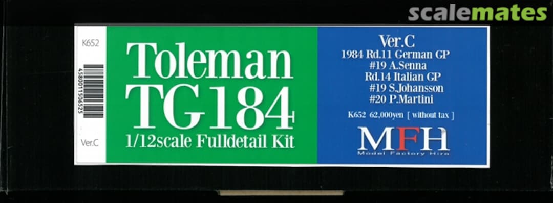 Boxart Toleman TG184 K-652 Model Factory Hiro Boxart Toleman TG184 K-652 Model Factory Hiro