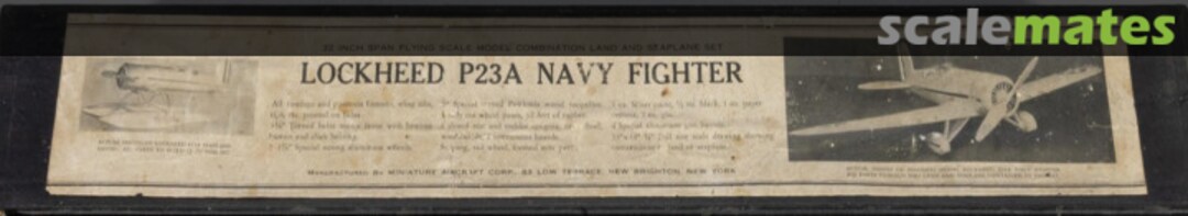 Boxart Lockheed P-23 Navy Fighter Miniature Aircraft Corp. Boxart Lockheed P-23 Navy Fighter Miniature Aircraft Corp.