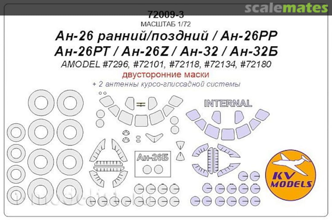 Boxart An-26 (early/late) / An-26RR / An-26RT / An-26Z / An-32 / An-32B 72009-3 KV Models Boxart An-26 (early/late) / An-26RR / An-26RT / An-26Z / An-32 / An-32B 72009-3 KV Models