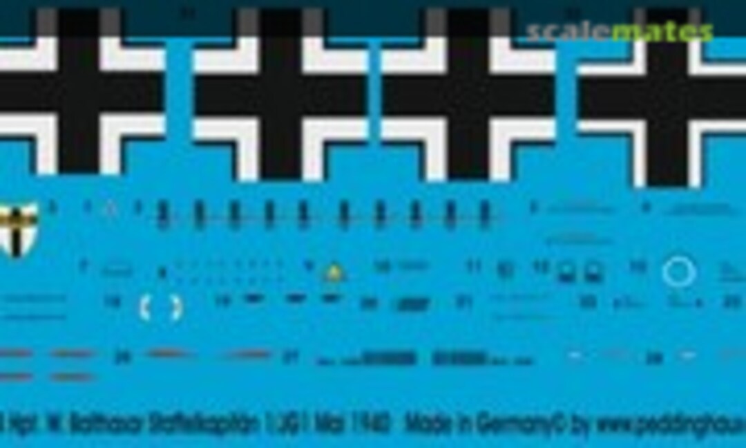 1:32 Me 109E-4 Hpt. Wilhelm Balthasar Staffelkapitän 1/JG 1 May 1940 (Peddinghaus-Decals EP 1769) EP 1769