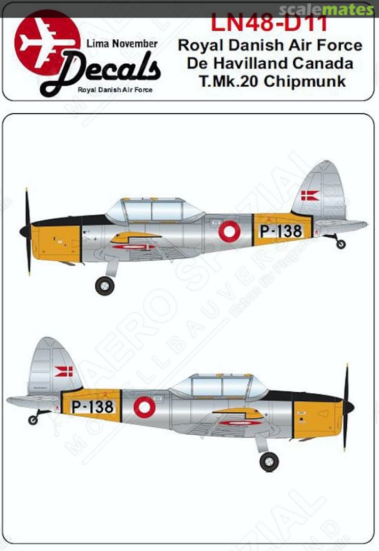 Boxart Royal Danish Air Force DHC-1 de Havilland Chipmunk T.10 LN48-D11 Lima November Decals Boxart Royal Danish Air Force DHC-1 de Havilland Chipmunk T.10 LN48-D11 Lima November Decals