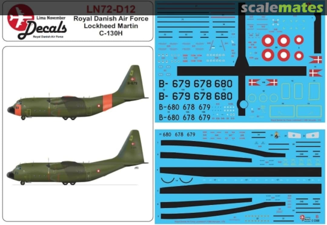 Boxart C-130H Hercules dänische Luftwaffe (frühes Finish) LN72-D12 Lima November Decals Boxart C-130H Hercules dänische Luftwaffe (frühes Finish) LN72-D12 Lima November Decals