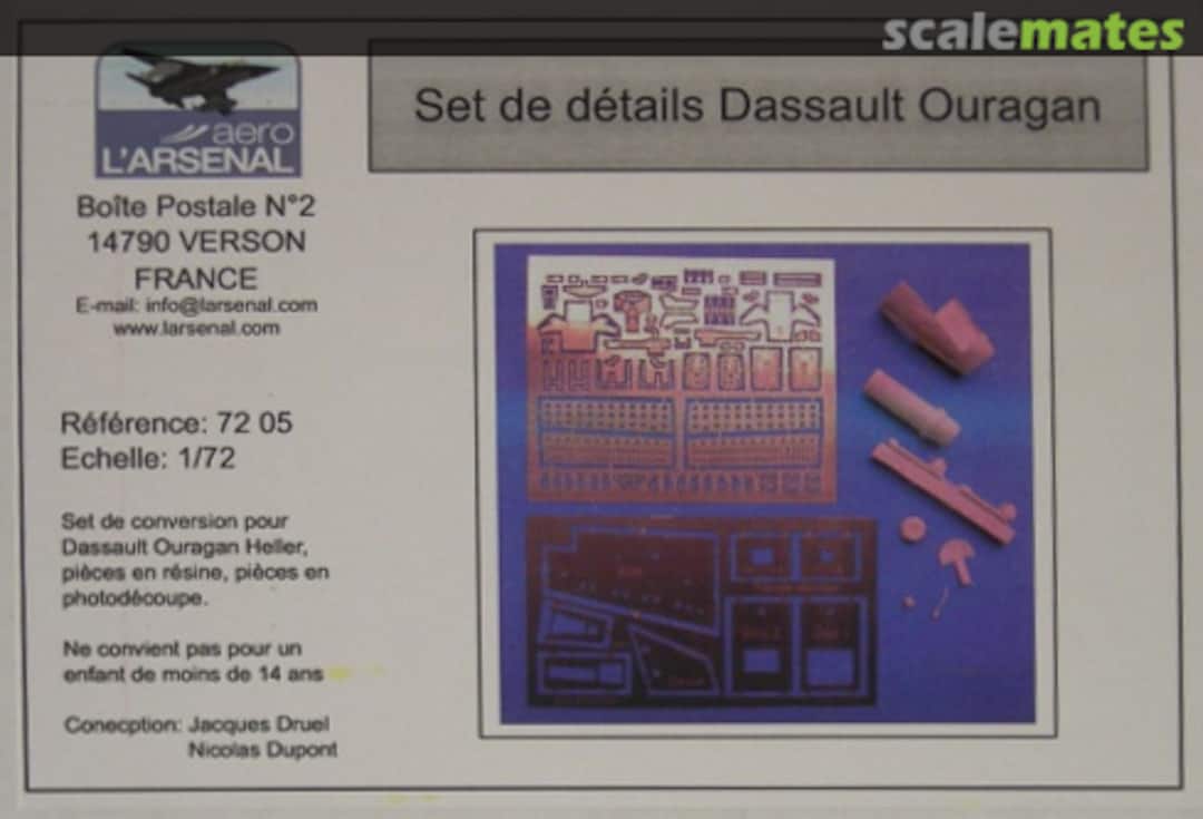 Boxart Dassault Ouragan detail set KC 72 05 L'Arsenal Aero Boxart Dassault Ouragan detail set KC 72 05 L'Arsenal Aero