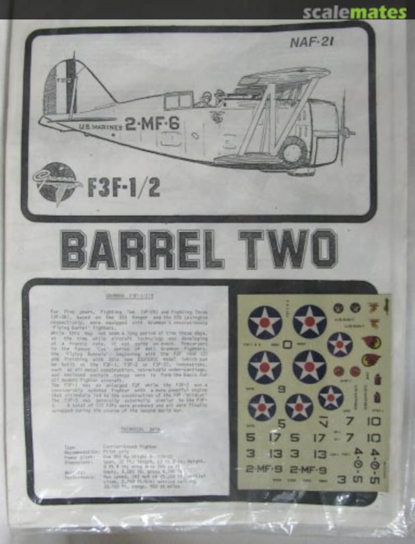 Boxart Grumman F3F-1/2 BARREL TWO NAF-21 Esoteric Models Boxart Grumman F3F-1/2 BARREL TWO NAF-21 Esoteric Models