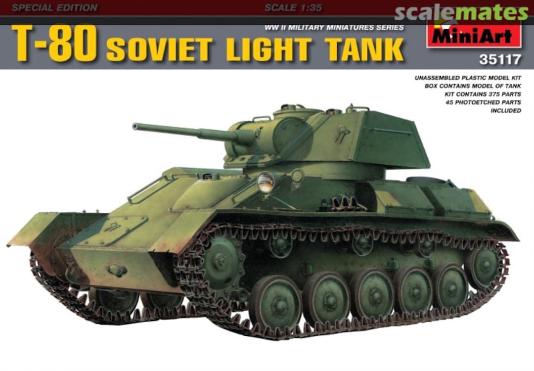 Boxart T-80 Soviet Light Tank 35117 MiniArt Boxart T-80 Soviet Light Tank 35117 MiniArt