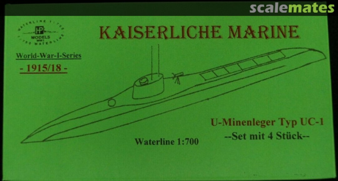 Boxart U-Minenleger Typ UC-I --Set mit 4 Stuck-- WW I-WL-G- HP-Models Boxart U-Minenleger Typ UC-I --Set mit 4 Stuck-- WW I-WL-G- HP-Models