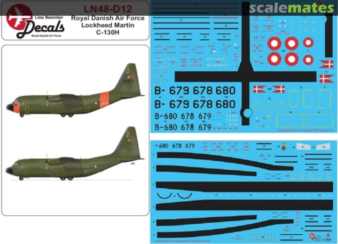 Boxart C-130H Hercules dänische Luftwaffe (frühes Finish) LN48-D12 Lima November Decals Boxart C-130H Hercules dänische Luftwaffe (frühes Finish) LN48-D12 Lima November Decals