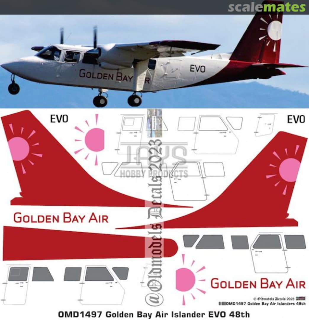 Boxart BN.2 Islander Golden Bay Air OMD1497 Oldmodels Decals Boxart BN.2 Islander Golden Bay Air OMD1497 Oldmodels Decals