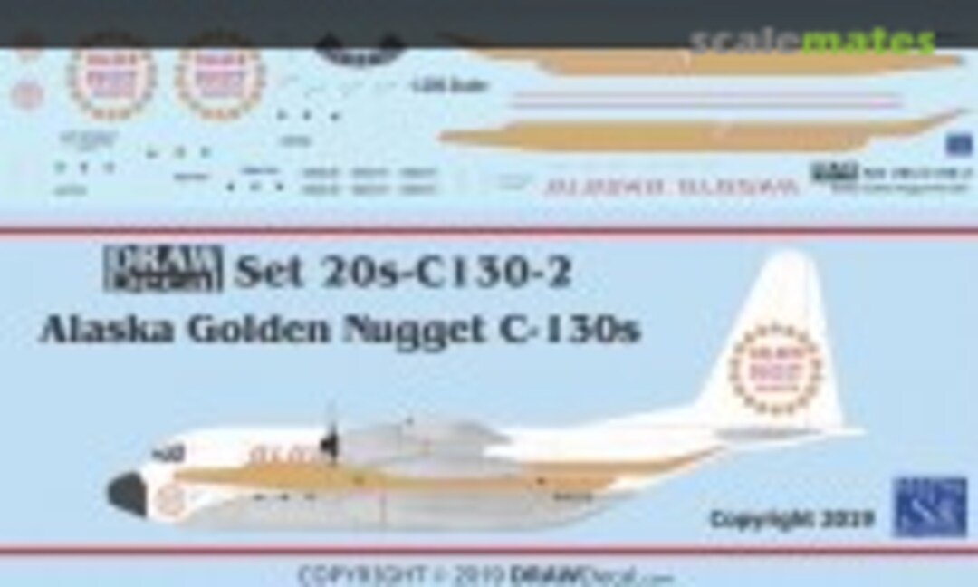 1:200 Alaska Airlines “Golden Nugget” C-130 (Draw Decal 20-C130-2) 20-C130-2