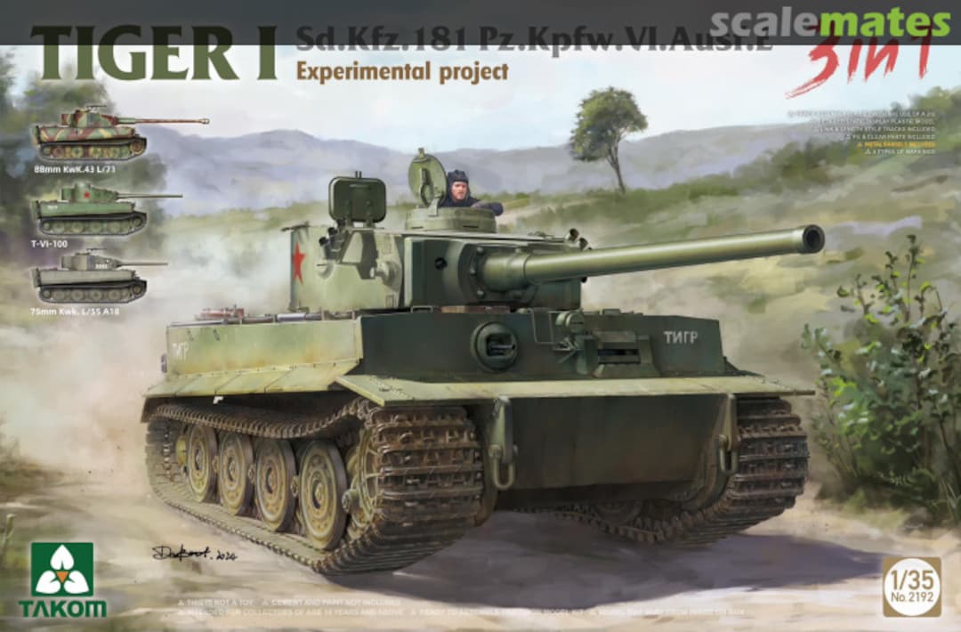 Boxart Sd.Kfz.181 Pz.Kfw.VI.Ausf.E Tiger I 2192 Takom Boxart Sd.Kfz.181 Pz.Kfw.VI.Ausf.E Tiger I 2192 Takom