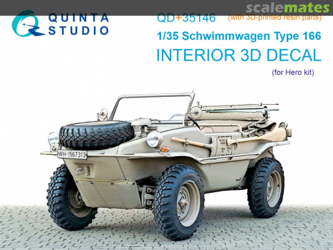 Boxart Schwimmwagen type 166 interior 3D decals (with 3D-printed resin parts) QD+35146 Quinta Studio Boxart Schwimmwagen type 166 interior 3D decals (with 3D-printed resin parts) QD+35146 Quinta Studio