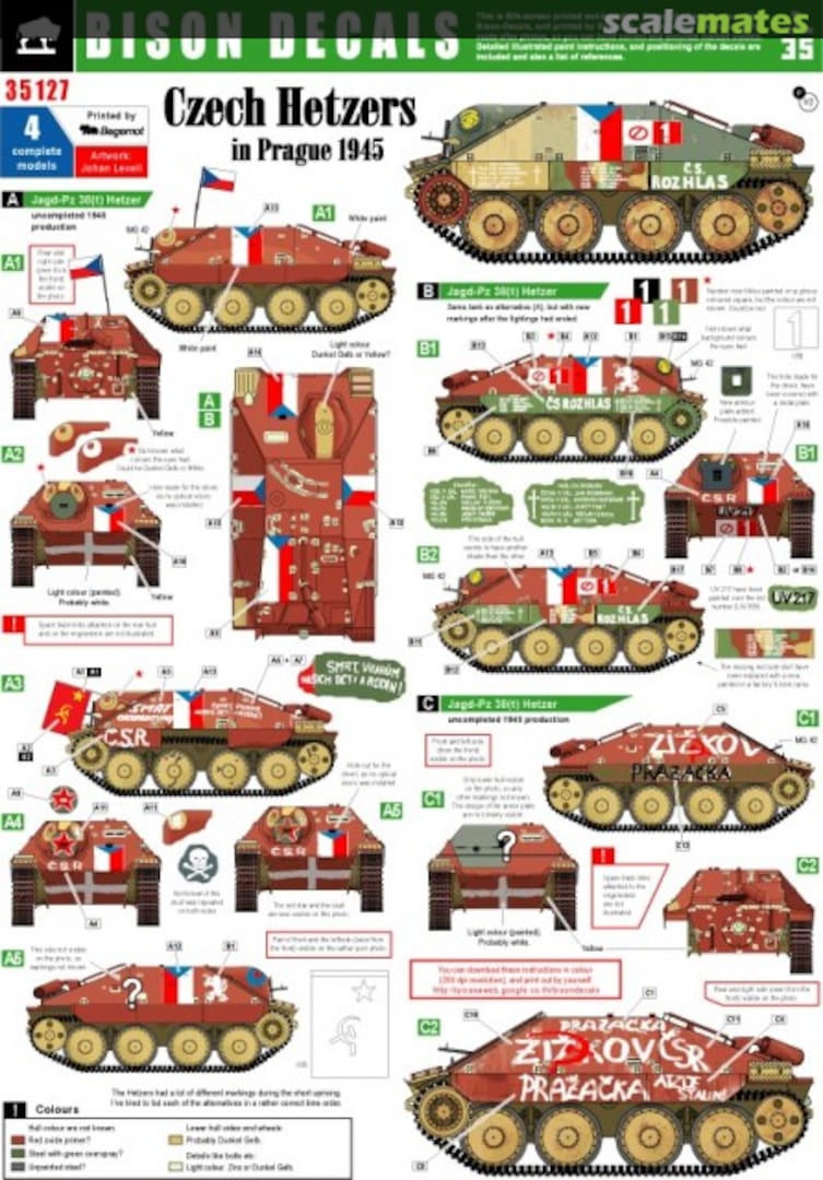 Boxart Czech Hetzers in Prague in 1945 35127 Bison Decals Boxart Czech Hetzers in Prague in 1945 35127 Bison Decals