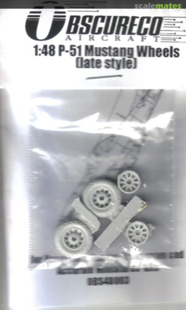 Boxart P-51 Mustang Wheels [late style] OBS48004 Obscureco Aircraft