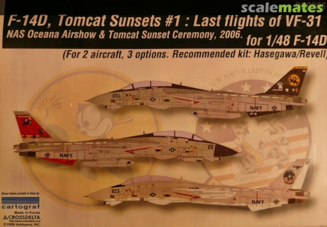 Boxart F-14D, Tomcat Sunsets #1: Last Flights of VF-31 DEC006 CROSSDELTA Boxart F-14D, Tomcat Sunsets #1: Last Flights of VF-31 DEC006 CROSSDELTA