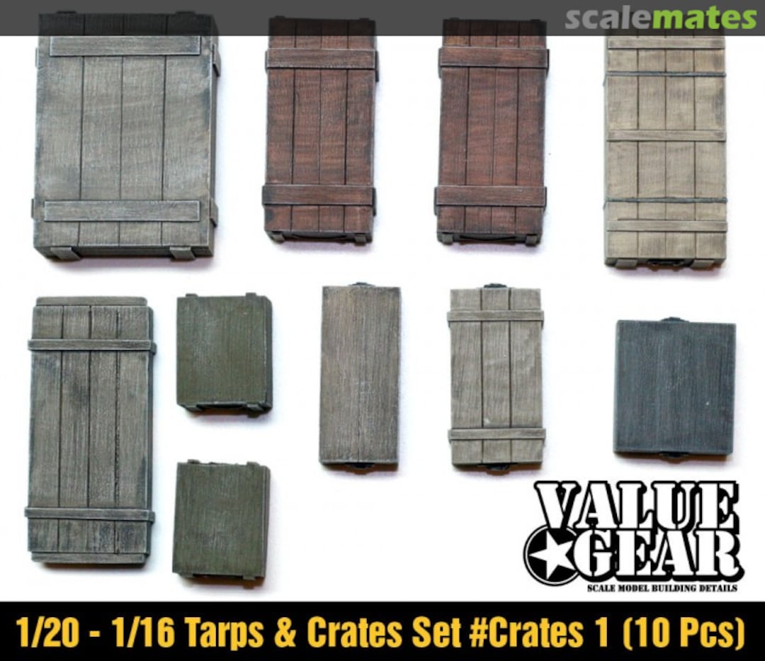 Boxart 1/20-1/16 Tarps & Crates Set #1 (10 Pcs.) 11601 Value Gear Boxart 1/20-1/16 Tarps & Crates Set #1 (10 Pcs.) 11601 Value Gear