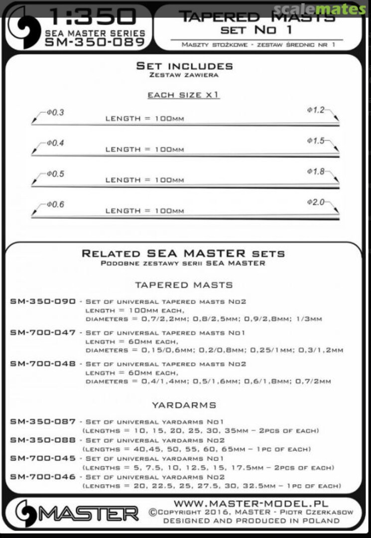 Boxart Set of universal tapered masts No1 SM-350-089 Master Boxart Set of universal tapered masts No1 SM-350-089 Master