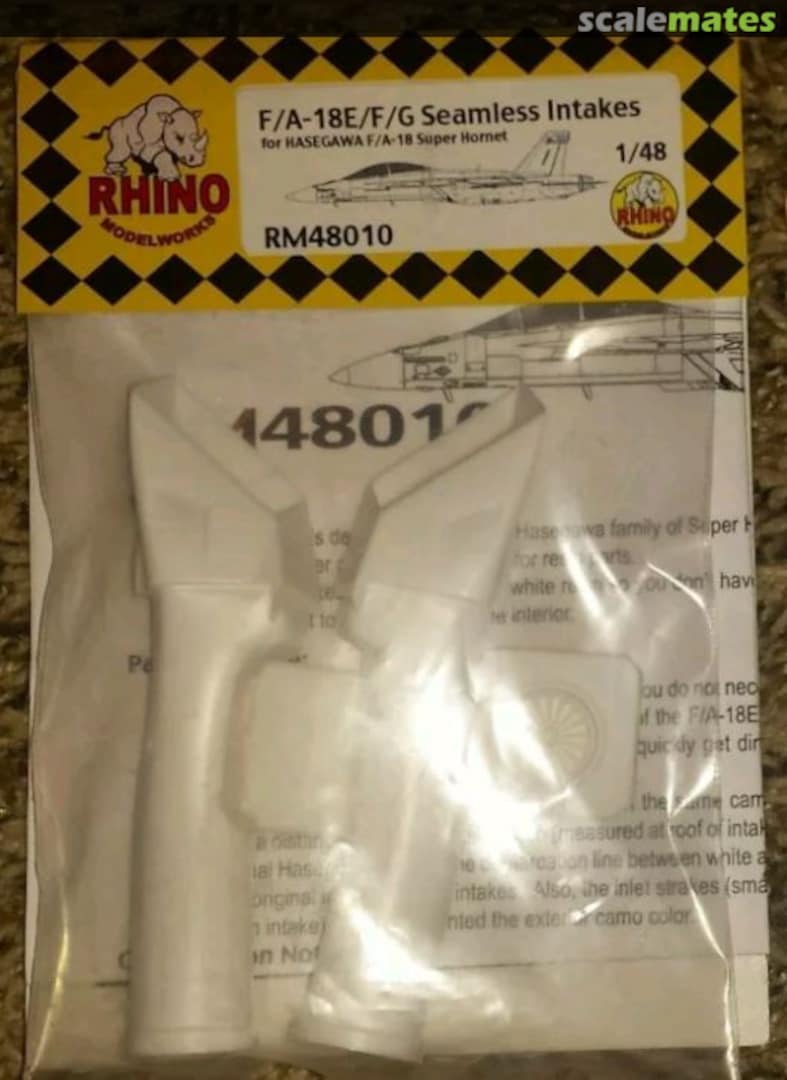 Boxart F/A-18E/F/G Seamless Intakes RM48010 RHINO MODELWORKS Boxart F/A-18E/F/G Seamless Intakes RM48010 RHINO MODELWORKS