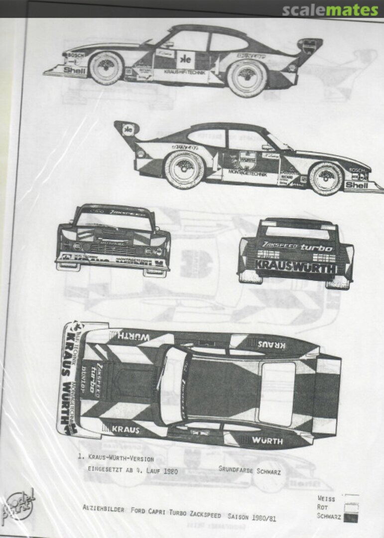 Boxart Ford Capri Turbo Zackspeed - Wurth - n°1 - K.Ludwig - DRM 1980/81 Model Point Boxart Ford Capri Turbo Zackspeed - Wurth - n°1 - K.Ludwig - DRM 1980/81 Model Point