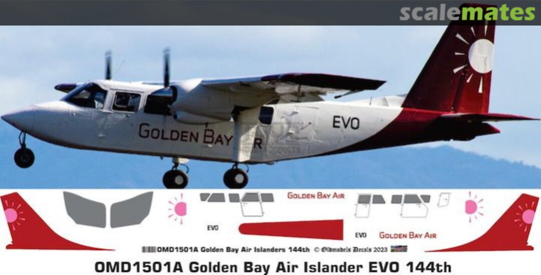 Boxart BN.2 Islander Golden Bay Air OMD1501A Oldmodels Decals Boxart BN.2 Islander Golden Bay Air OMD1501A Oldmodels Decals