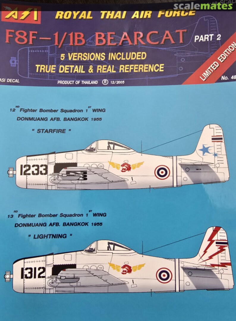 Boxart Royal Thai Air Force F8F-1/2 Bearcat Part 2 4802 ASI Boxart Royal Thai Air Force F8F-1/2 Bearcat Part 2 4802 ASI
