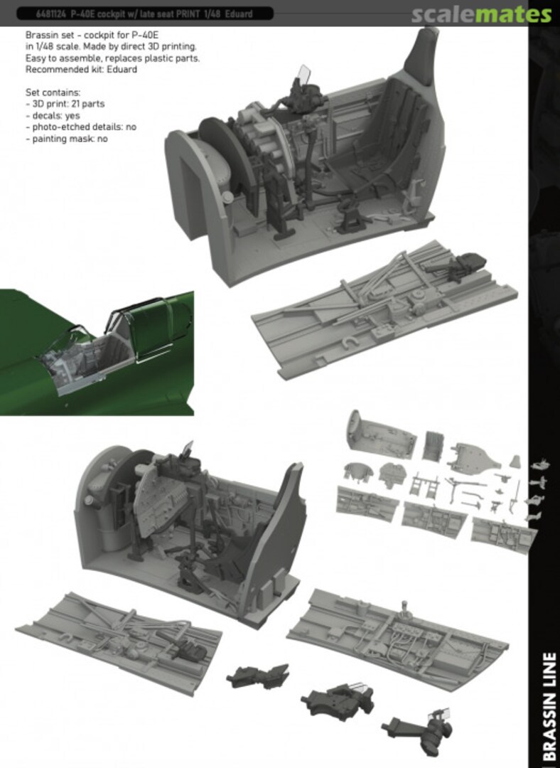 Boxart P-40E Cockpit With Late Seat PRINT 6481124 Eduard Boxart P-40E Cockpit With Late Seat PRINT 6481124 Eduard