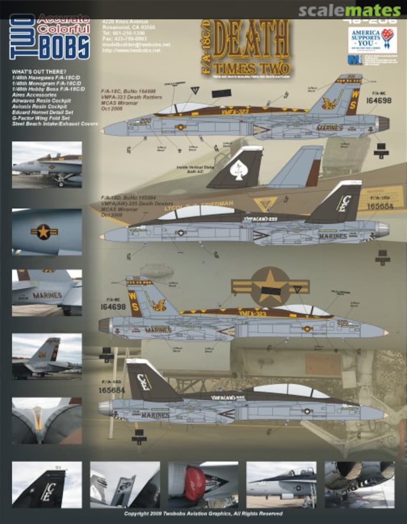 Boxart F/A-18C/D Death Times Two 48-206 TwoBobs Aviation Graphics Boxart F/A-18C/D Death Times Two 48-206 TwoBobs Aviation Graphics