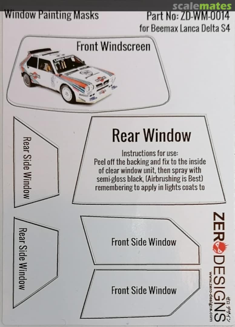 Boxart Lancia Delta S4 Rally Beemax Window Painting Masks ZD-WM-0014 Zerodesigns Boxart Lancia Delta S4 Rally Beemax Window Painting Masks ZD-WM-0014 Zerodesigns